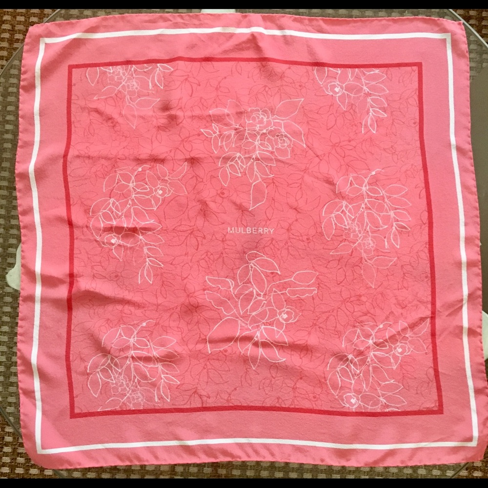 Authentic Mulberry London Floral Square scarf